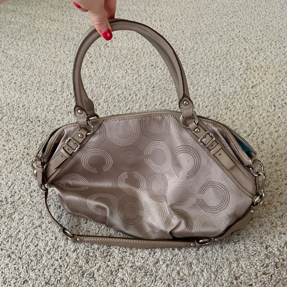 Coach Madison Sophia Dotted OP Art Beige Satchel